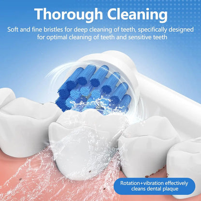 4/8/12/16/20 Pack Sensitive Gum Care Soft Bristle Replacement Brush Heads Compatible with Oral b Braun Electric Toothbrush