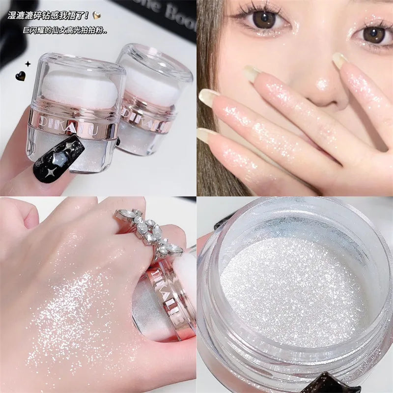 Sparkling Fairy Powder Highlighter -Shimmering Contour Blush for Brightening and Defining Your Features Create a Sparkling Look