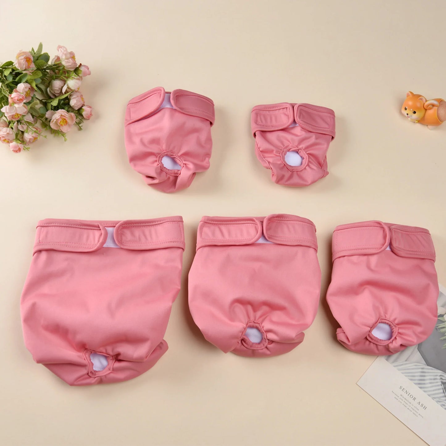 3Pcs Washable Female Dog Diapers Elastic Breathable Pet Nappies Reusable Pets Menstrual Period Panties For Small Medium Dogs Pug