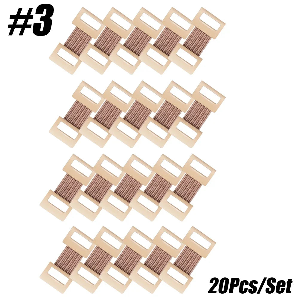 10/20/30Pcs Replacement Elastic Bandage Wrap Stretch Metal Clips Fixation Clamps Hooks First Aid Kit for Sport White/Coffee