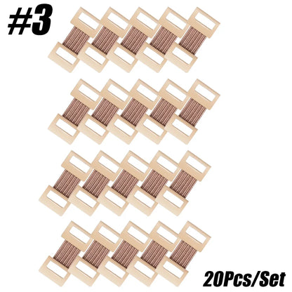 10/20/30Pcs Replacement Elastic Bandage Wrap Stretch Metal Clips Fixation Clamps Hooks First Aid Kit for Sport White/Coffee