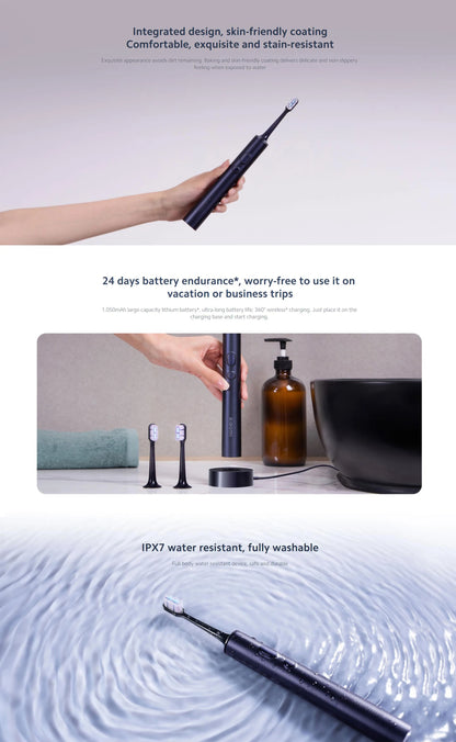 MIJIA T700 Sonic Electric Toothbrush Teeth Whitening Ultrasonic Vibration Oral Cleaner Brush Smart APP LED Display