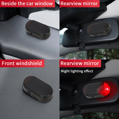 1pc Car Fake Security Light Solar Powered Simulated Dummy Alarm Wireless Warning Anti-Theft Caution Lamp LED Flashing Lights