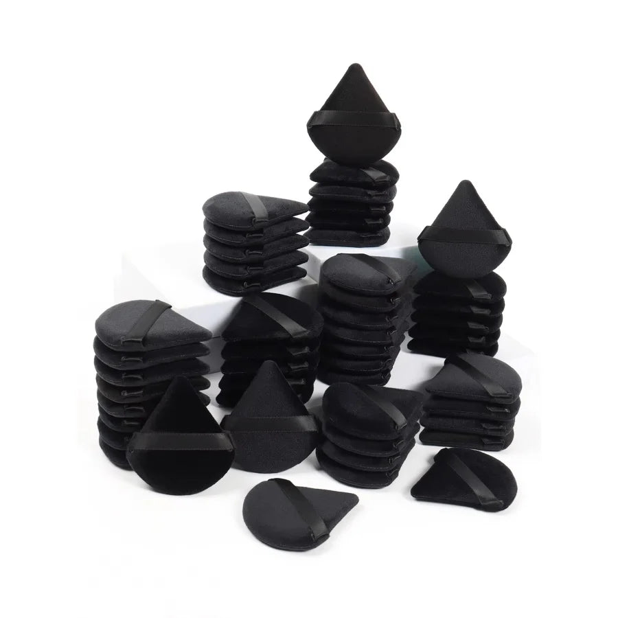 Triangle Velvet Powder Puff Black Soft Makeup Sponge for Foundation Blending Face Cosmetic Beauty Tool