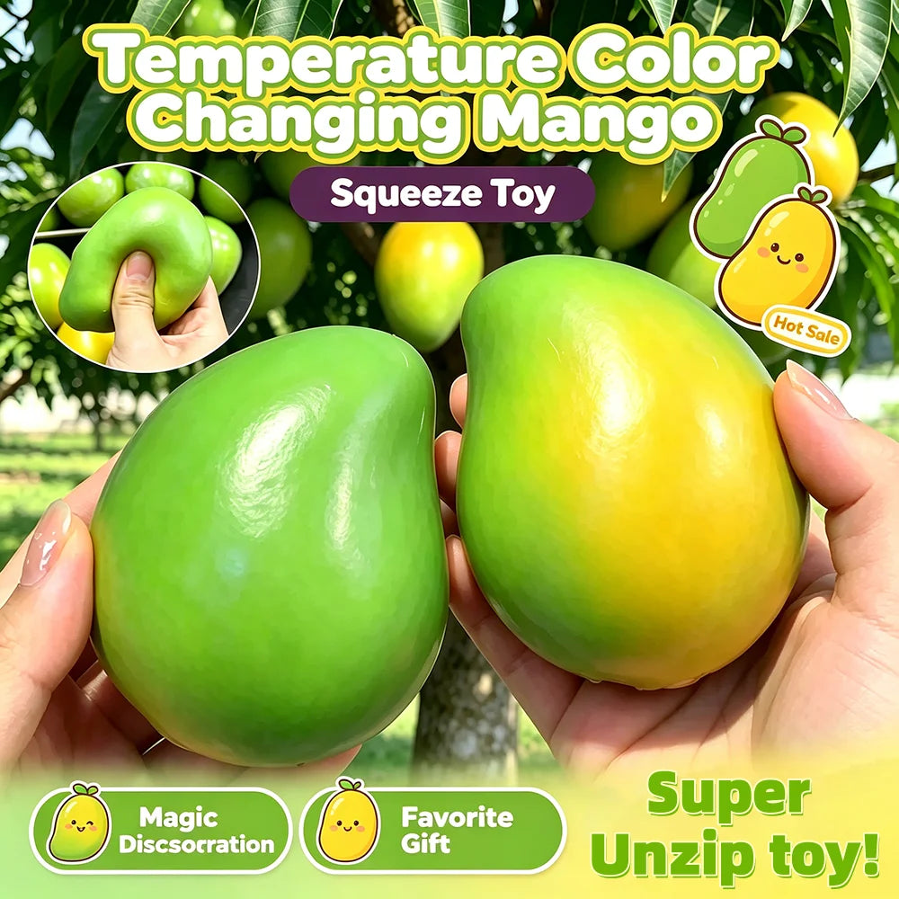 Ultra Soft Microfiber Temp Change Mango Handmade Ball Stress Relief Fidget Squeeze Toy ASMR Decompression Relaxation Toy Gift