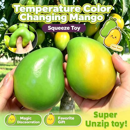 Ultra Soft Microfiber Temp Change Mango Handmade Ball Stress Relief Fidget Squeeze Toy ASMR Decompression Relaxation Toy Gift