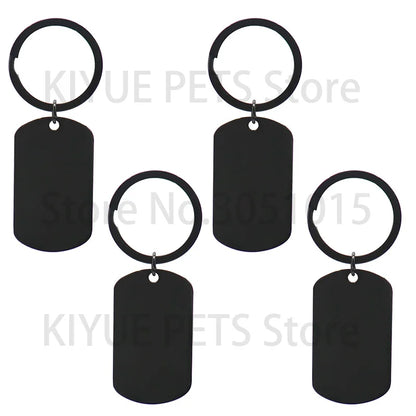 10 Pcs Blank ID Tag Stainless Steel Military  Name Plate Keychain For DIY Accessories Custom Logo Name Women Men Keychain Ring