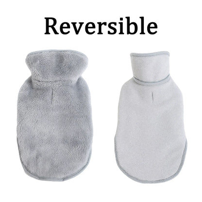 Cute Pet Jacket Coat Adjustable Soft High Neck Kitten Apparel Reversible Warm Fleece Autumn Winter Costume For Small Cats Sphynx
