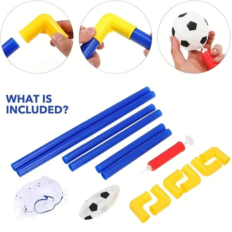 Portable Micro Soccer Goal Set, Complete Outdoor Beach Training Equipment with Net Pump Ball, Lightweight Indoor Kids Sports Toy