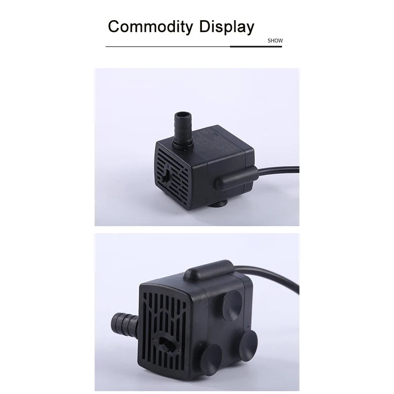 Ultra Quiet USB Aquarium Fish Tank Filtration Pump Mini Pet Fountain Submersible Adjustable Flow Water Circulation Pump 5V 5W/3W