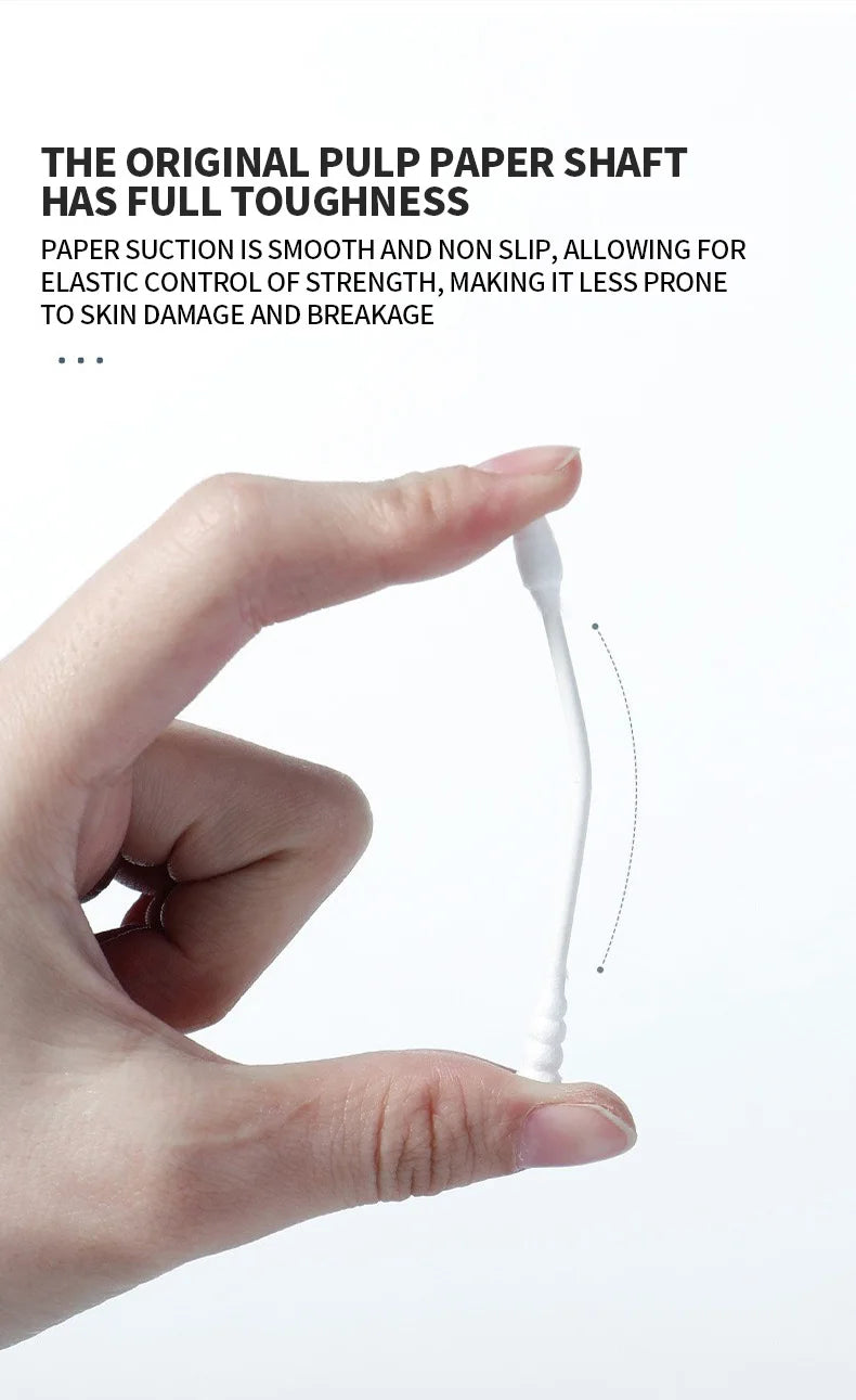 200PCS/box - high-quality double ended cotton swabs - suitable for personal cleaning, gentle makeup removal, makeup swabs, etc