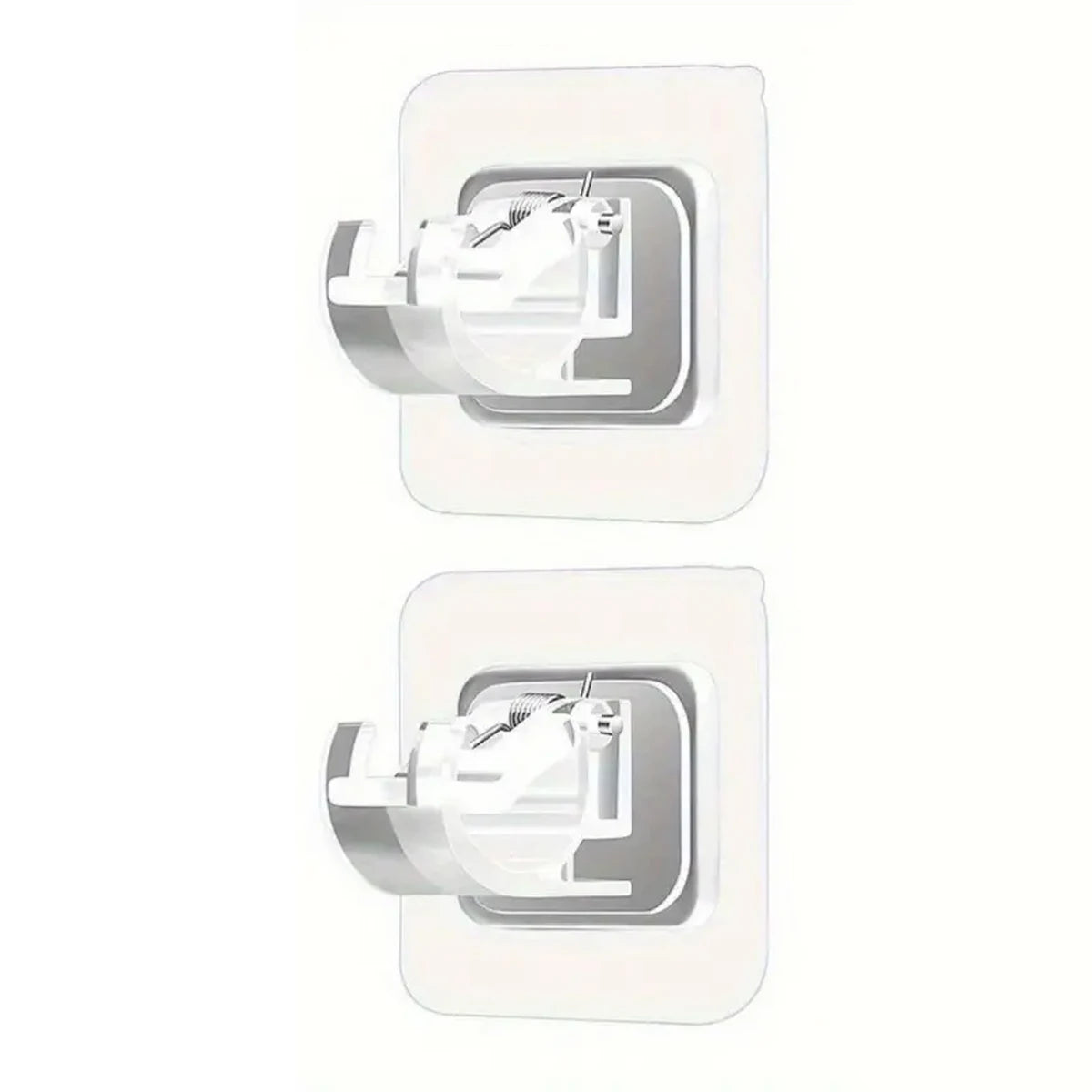 Self Adhesive Curtain Rod Holder, Adjustable Rod Bracket, Curtain Hook, No Drill and Nail Free Rod Hanger Wall Mount Hooks
