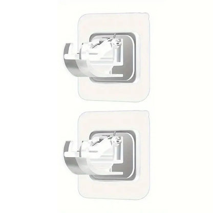 Self Adhesive Curtain Rod Holder, Adjustable Rod Bracket, Curtain Hook, No Drill and Nail Free Rod Hanger Wall Mount Hooks