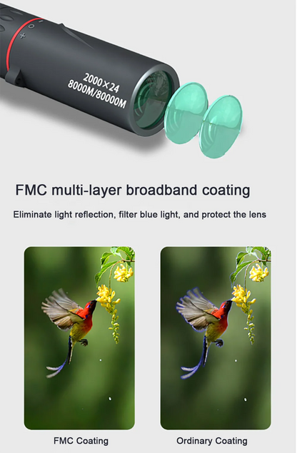 Monocular Telescope Upgrade 2000X24 HD Monoculars for Adults With Phone Adapter Pocket Monoscope Binoculars for Stargazing Gifts