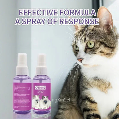 60ml Calming Spray Feline Anti Stress Pheromone Emotional Soothing Spray Health Cleaning Supplies for Cats