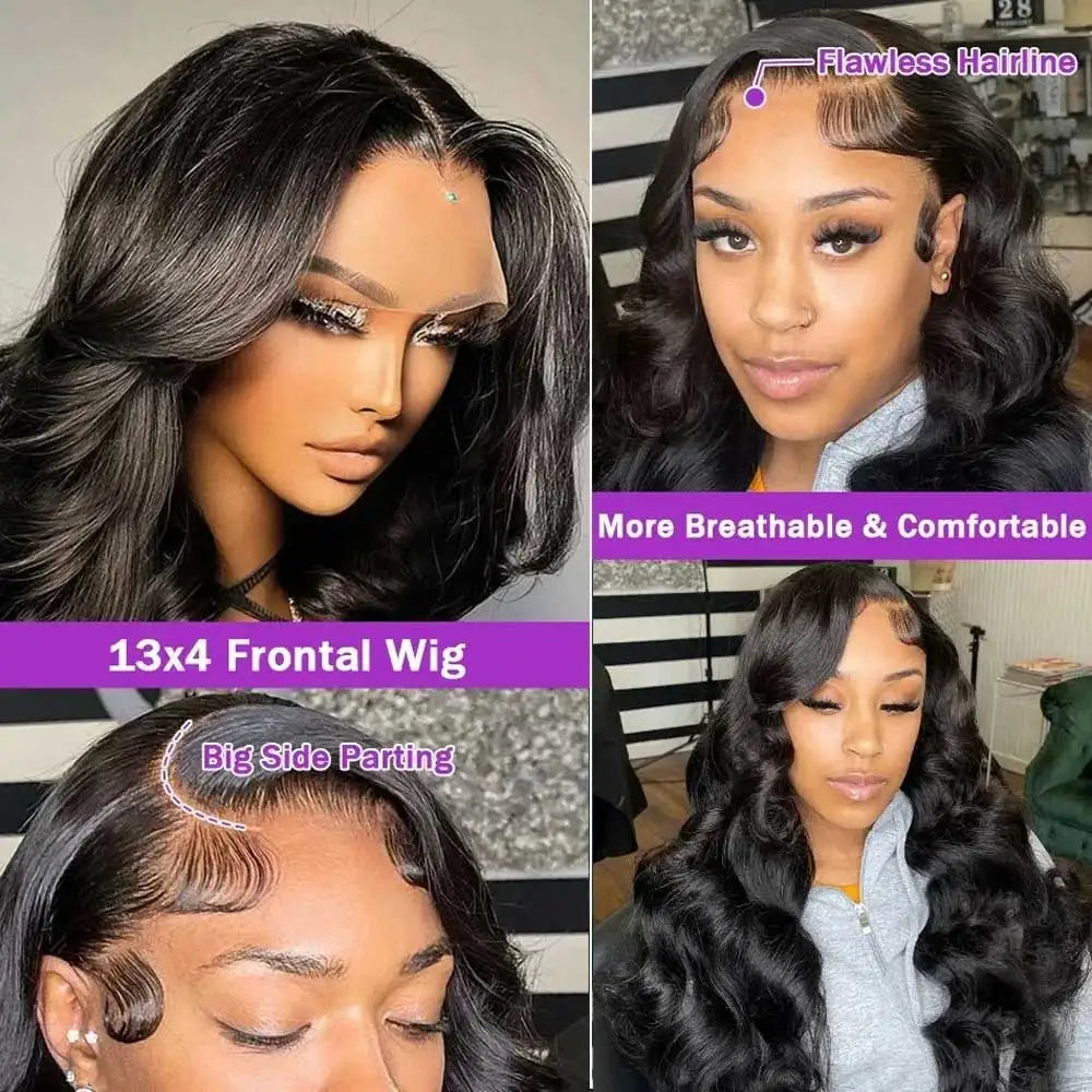40 42 Inch 250% Wear And Go Glueless Wigs Body Wave Human Hair Wigs 13x4 13X6 Wet and Wavy HD Lace Frontal Wigs For Women