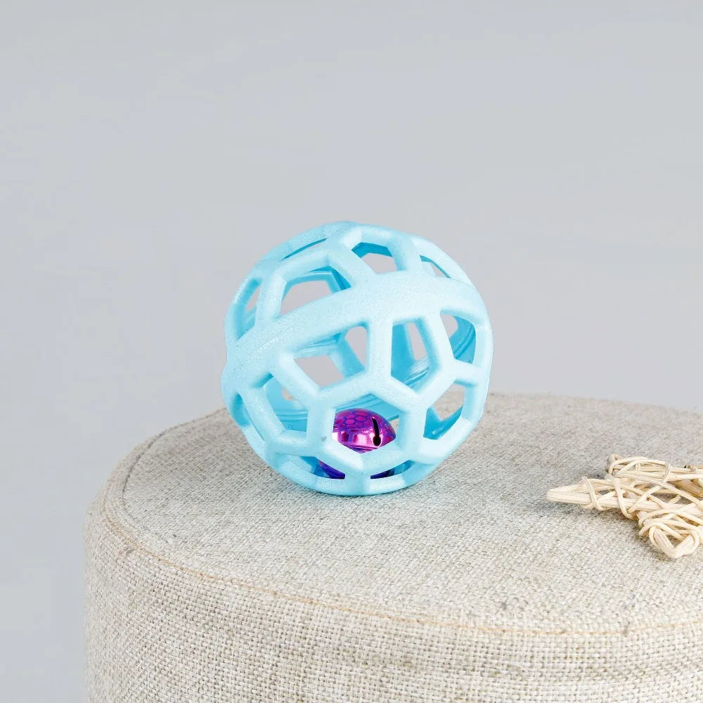 Dog Hollow Ball Toy Rubber Chew Toys for Dogs Cleaning Teeth Molar Bite Resistant Toy with Bell Puppy Training Game