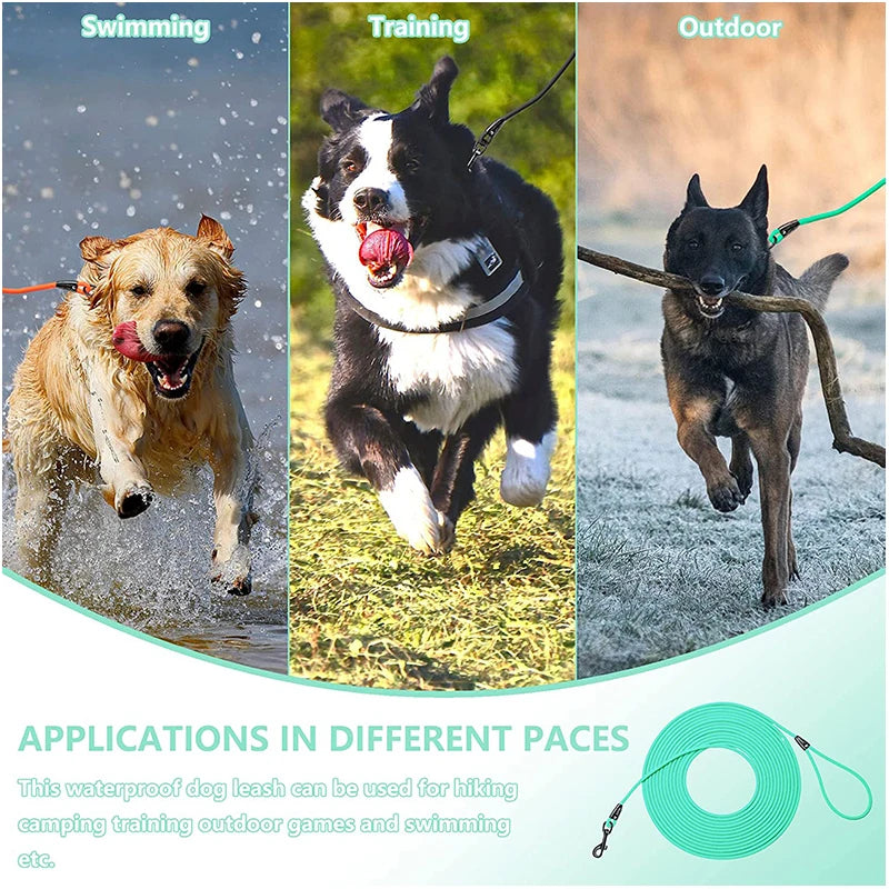 Dog Leash Long PVC Leashes Durable Training Recall Long Lead 1.5M 3M 6M 9M Great for Training Beach Yard Play
