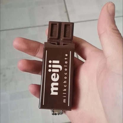 Simulated Meiji Chocolate Fidget Toy Bendy Snap-And-Play Stress Relief Jp Style Keychain Pendant Funny Gifts Creative Gadgets