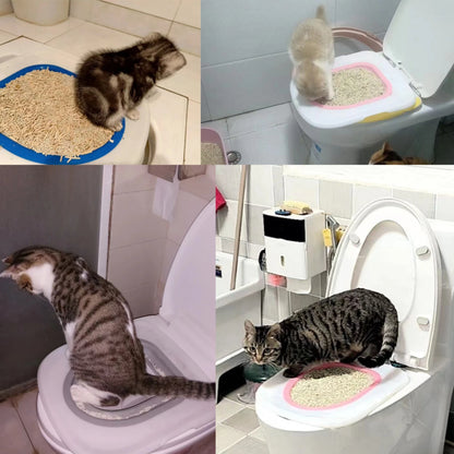 Pet Cat and Dog Toilet Training Artifact Kit Sand Tray Toilet Removable Reusable Trainer Toilet Pet Cleaning Training Products
