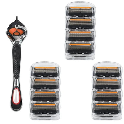 Hot Selling Manual Razor for Men Five Layer Blade Stainless Steel Blades No Skin Damage Old Style Blades Shaver Heads Razor