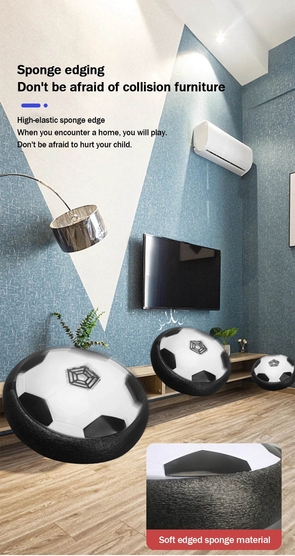 HOMEFISH 1 Pcs Battery Type Electric Light Air Cushion Indoor Parent Child Exercise Suspended Football