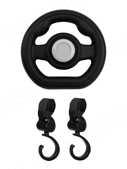 1PC Universal Pretend Steering Wheel for Strollers & Carts - Detachable, Fun Driving Attachment