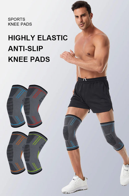 GTUBIKE 1PCS Compression Knee Support Sleeve Elastic Knee Pads Brace Springs Gym Sports Protector Basketball Volleyball Run