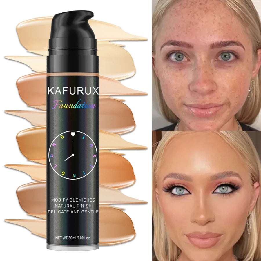 8 Colors Liquid Foundation Effective Concealer Waterproof Sweat-resistant Face Korean Makeup Profession Face Base Cosmetics Gift