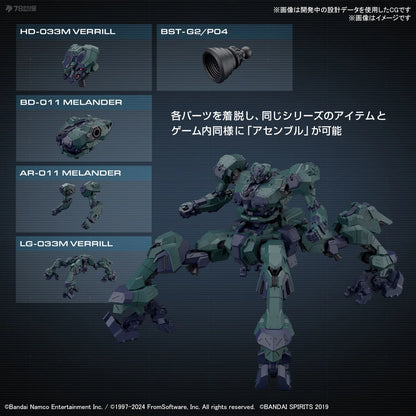 Bandai Genuine 30MM ARMORED CORE VI NIGHTFALL STEEL HAZE BD-011 MELANDER Liger Tail CC-2000 ORBITER Anime Figure Assembly Model