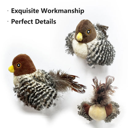 Cat interactive toy electric simulated bird chirping plush cat toy pet feather teaser bird-shaped toy