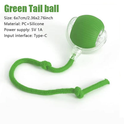 Smart Cat Toys Automatic Rolling Ball Fake Tail Rechargeable Electric Pet Interactive Toy Cat Training Imitate Mouse Tail