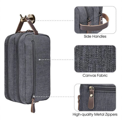 Foldable Men's Travel Toiletry Bag, Large Capacity Oxford Cloth Waterproof Bag, Double-Layer Storage for Cosmetics & Toiletries