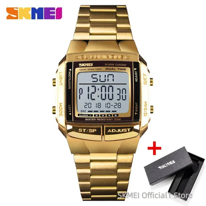 SKMEI 1381 Luxury Digital Watch for Men Sports Electronic Waterproof LED Display Wristwatches Mens Countdown Clock Reloj Hombre