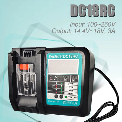 Replacement for Makita 14.4V - 18V Fast Battery Charger DC18RC for Makita Li-ion Battery BL1860 BL1850 3.0 A with LED Display