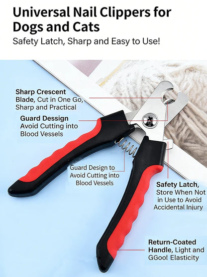 Stainless Steel Pet Nail Clippers Multifunctional Dog Cat Claw Cutter Grooming Tool For All Breed Dog Cat Pet Grooming Accessori
