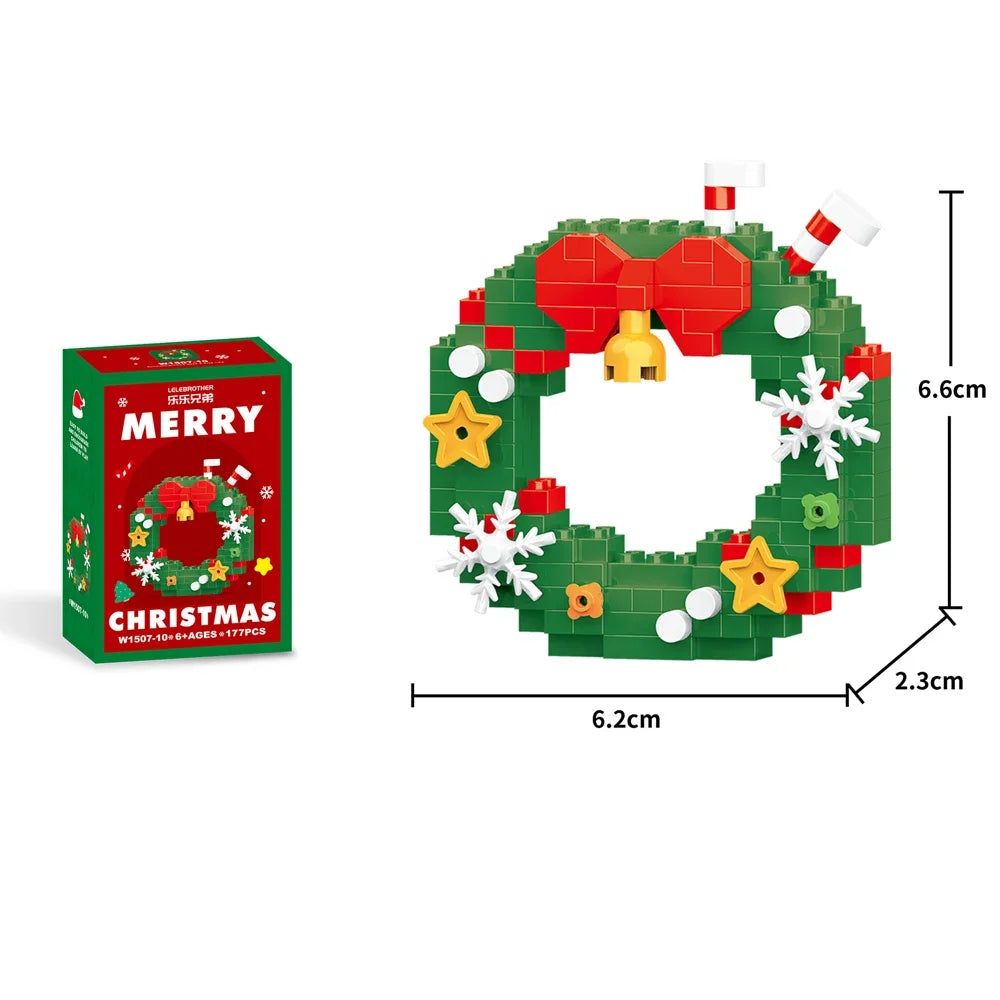 Christmas Gifts Micro Mini Building Blocks - Santa Claus, Christmas Tree, Reindeer, Snowman Train Elements Puzzle Assembling Toy