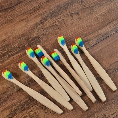 Kids 10pcs Soft Toothbrush Bristles Bamboo Toothbrush Eco Friendly Childrens Toothbrushes Biodegradable Oral Care Tooth Brush