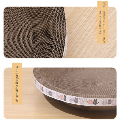 L Size Cat Toys Pet Bed Scratching Board Corrugated Cardboard Bowl Pad Cats Scratcher Toy Oval Grinding Claw Toy Cat Accessories