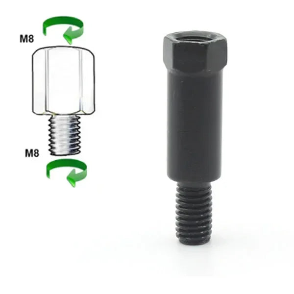 Longer Extension Black Motorcycle Rear Mirror Adapter M8 8mm M10 10mm Anti Clockwise Right Left Hand Thread Changing Screw