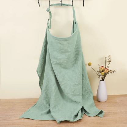 100% Cotton Mother Outing Breastfeeding Cover Muslin Baby Feeding Nursing Shawl Adjustable Privacy Apron Stroller Blanket
