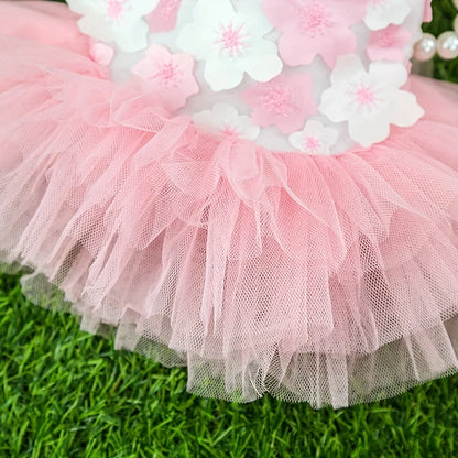 Floral Princess Dog Dress, Flower Puppy Apparel For Mini To Medium Dogs, Breathable And Soft, Perfect For Outings