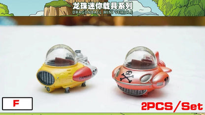 10cm/3.93in Anime Dragon Ball Z 2pcs/set Capsule Spaceship Vegeta Goku space pod Figure PVC Goku Collectible Model Toys Gifts