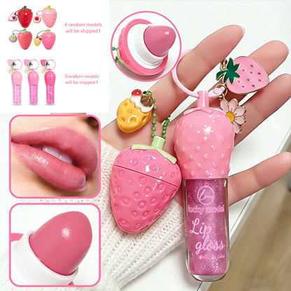 Random Shiping 1PC Strawberry Lip Gloss Lipstick Moisturizing Winter Antifreeze Anti Crack Moisturizing Lasting Lip Balm