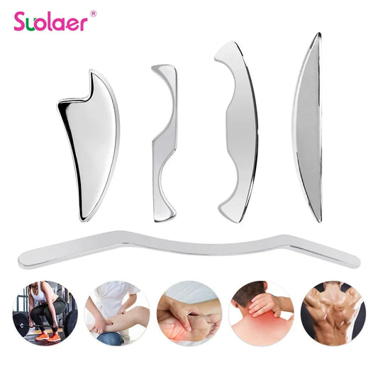 Stainless Steel IASTM Therapy Massage Tools Deep Tissue Massager Guasha Fascia Recovery Muscle Relaxation Gua Sha Scraping Board