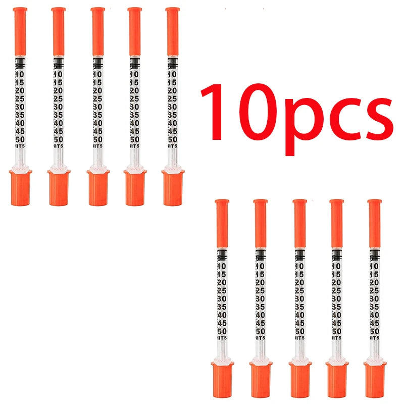 50pcs/10pcs/1pc 0.5ml Disposable Plastic Veterinary Syringes with Needles, Suitable for Pets and Farm Animals; Syringes
