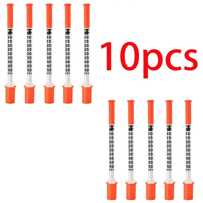 50pcs/10pcs/1pc 0.5ml Disposable Plastic Veterinary Syringes with Needles, Suitable for Pets and Farm Animals; Syringes