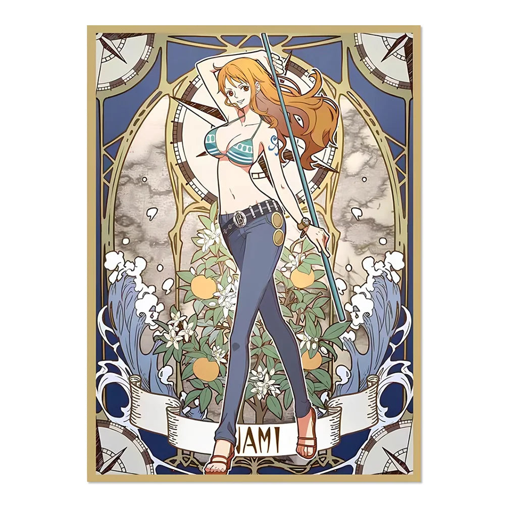 60PCS 67x92mm Holographic  Anime One Piece  Nami /Robin /Yamato /Uta Card Sleeves Board Game Trading Card Protector for PKM/OPCG