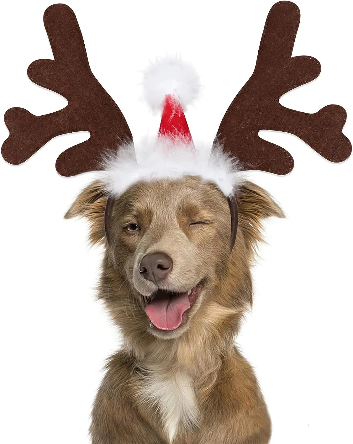 Christmas Decoration Pet Headwear Party Dress Up Antlers Hair Hoops Pet Supplies Christmas Hat Headbands Dog Elk Hair Hoops