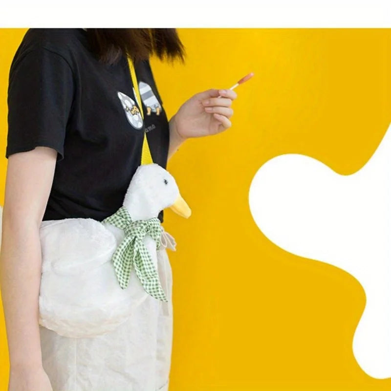 1 Pc Cute Simulation Duck Shoulder Bag Crossbody Plush Big Goose Backpack Purses and Handbags Crossbody Bags for Women